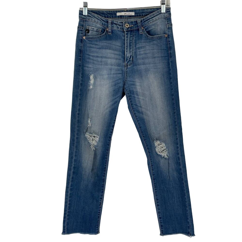 KanCan Whiskering Distressed Women's Skinny Jeans 7/27